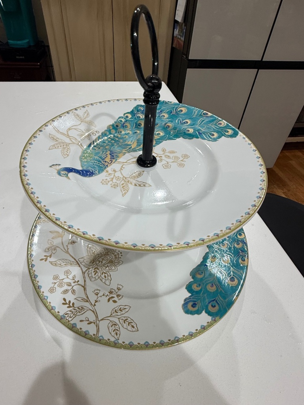 Peacock Two Tiered Tray by 222 Fifth